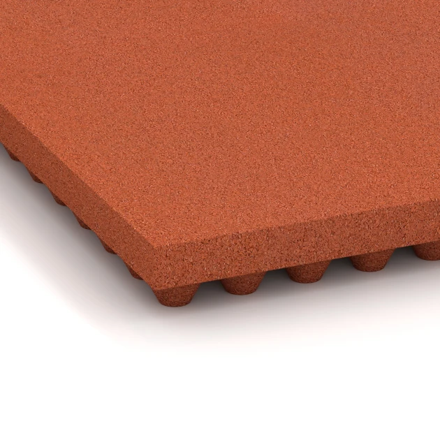 Detailaufnahme der Randausprägung von WARCO-Produkt 3644, Alfombra de goma para establos – de lujo, Format 100 × 50 × 5,5 cm, Farbe Rojo ladrillo.