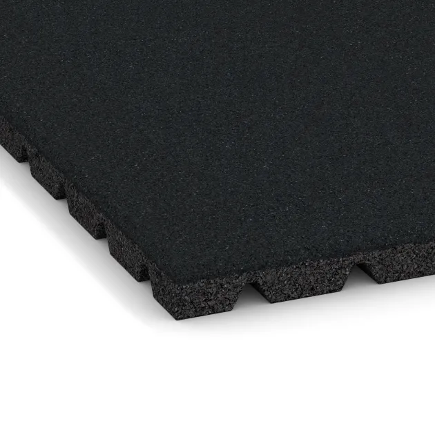 Detailaufnahme der Randausprägung von WARCO-Produkt 5469, Loseta de caucho para parques infantiles 3 cm - EN 1177 ≤ 100 cm, Format 500 x 500 x 30 mm, Farbe Gris Hierro.
