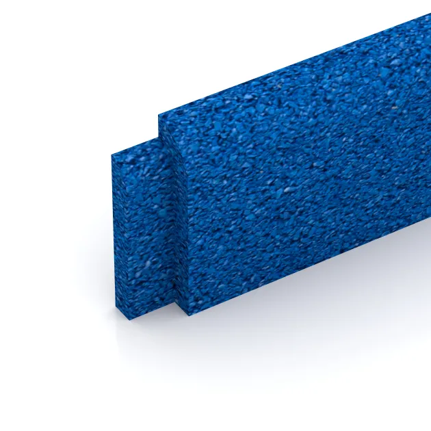 Detailaufnahme der Randausprägung von WARCO-Produkt 4296, Rodapié, Format 750 x 80 x 20 mm, Farbe Azul genciana.