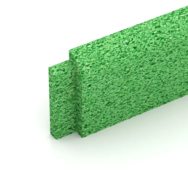 Detailaufnahme der Randausprägung von WARCO-Produkt 4289, Rodapié, Format 750 x 80 x 20 mm, Farbe Verde primavera.