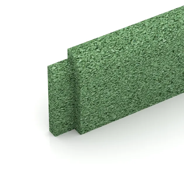 Detailaufnahme der Randausprägung von WARCO-Produkt 4295, Rodapié, Format 750 x 80 x 20 mm, Farbe Verde pálido.