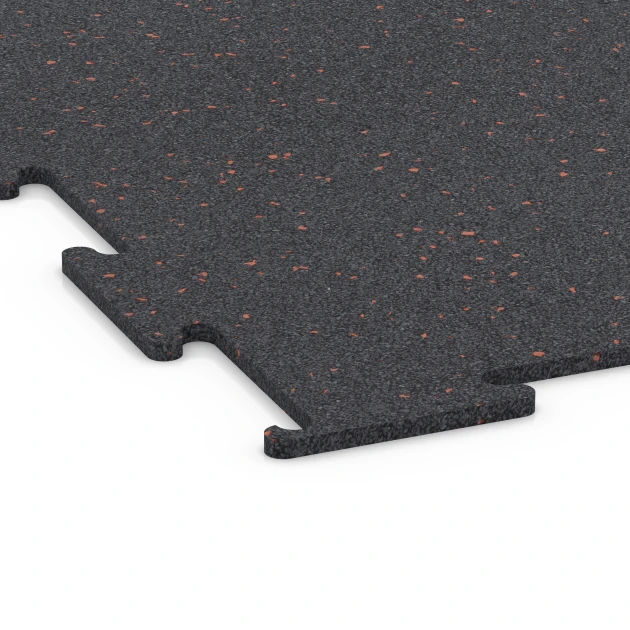 Detailaufnahme der Randausprägung von WARCO-Produkt 6450, Suelo de Fitness Compacto, Format 100 × 100 × 0,8 cm, Farbe Rojo ligeramente moteado.