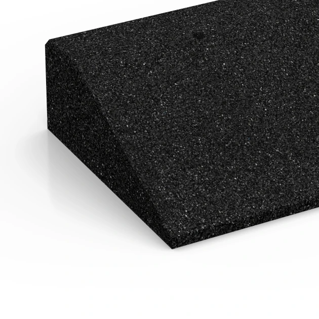 Detailaufnahme der Randausprägung von WARCO-Produkt 6603, Rampa para umbrales, Format 100 × 25 cm | 1 < 10 cm, Farbe Antracita.