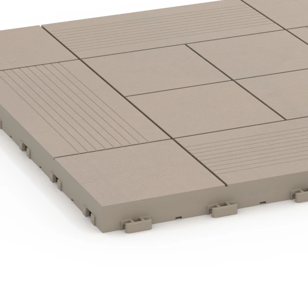 Detailaufnahme der Randausprägung von WARCO-Produkt 6238, Patrón de paneles – Baldosa encajable, Format 38,5 x 38,5 x 2 cm, Farbe Vainilla.