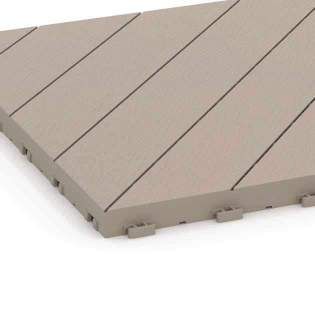 Detailaufnahme der Randausprägung von WARCO-Produkt 6327, Espiga – Baldosa encajable, Format 38,5 x 38,5 x 2 cm, Farbe Vainilla.