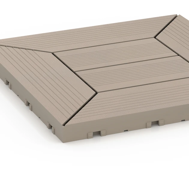 Detailaufnahme der Randausprägung von WARCO-Produkt 6350, Patrón de casetones – Baldosa encajable, Format 30 x 30 x 2 cm, Farbe Vainilla.
