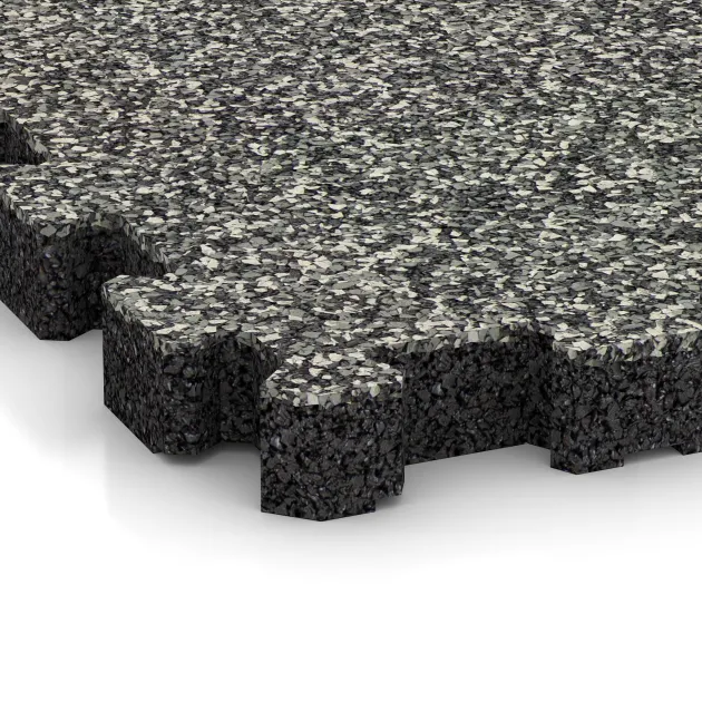 Detailaufnahme der Randausprägung von WARCO-Produkt 6105, Baldosa borde piscina sin juntas, Format 306 x 306 x 30 mm, Farbe Granito clásico.