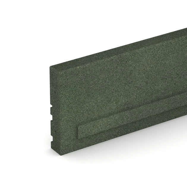 Detailaufnahme der Randausprägung von WARCO-Produkt 3786, Bordillo elástico, Format 100 × 5 × 25 cm, Farbe Verde hierba.