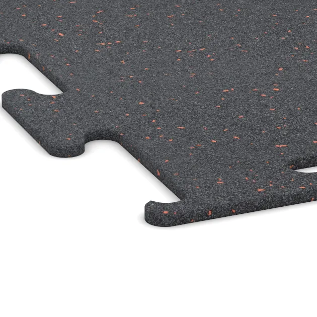 Detailaufnahme der Randausprägung von WARCO-Produkt 3753, Pavimento Fitness Performance Elite, Format , Farbe Rojo ligeramente moteado.
