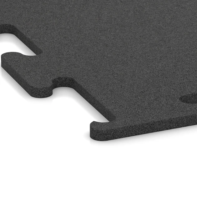 Detailaufnahme der Randausprägung von WARCO-Produkt 3747, Pavimento Fitness Performance Elite, Format 100 x 100 x 1,5 cm | 1,00 m², Farbe Antracita.