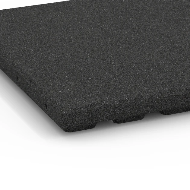 Detailaufnahme der Randausprägung von WARCO-Produkt 6283, Baldosas amortiguadoras, Format 50 x 50 x 4 cm, Farbe Antracita.