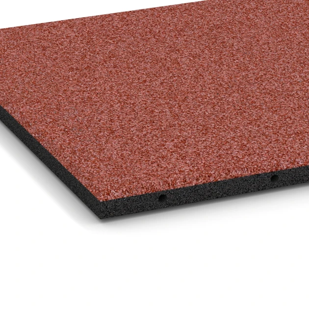 Detailaufnahme der Randausprägung von WARCO-Produkt 6288, Baldosas amortiguadoras, Format 50 x 50 x 3 cm, Farbe Rojo tomate.