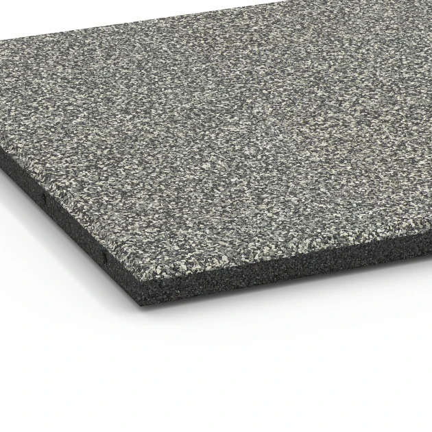 Detailaufnahme der Randausprägung von WARCO-Produkt 6355, Loseta de terraza Classic, Format 50 x 50 x 3 cm, Farbe Granito gris.