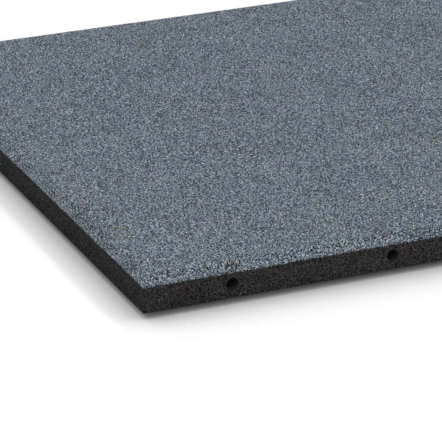 Detailaufnahme der Randausprägung von WARCO-Produkt 6130, Loseta amortiguadora 95 cm, Format 50 x 50 x 3 cm | 0,25 m², Farbe Gris grafito.