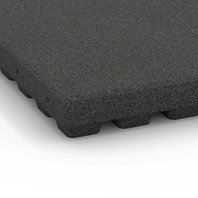 Detailaufnahme der Randausprägung von WARCO-Produkt 6139, Loseta amortiguadora – 205 cm, Format 500 x 500 x 70 mm, Farbe Antracita.