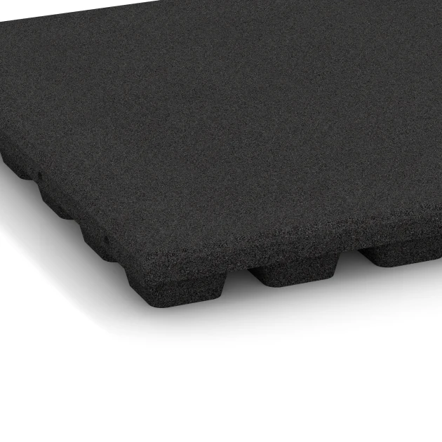 Detailaufnahme der Randausprägung von WARCO-Produkt 6291, Baldosas amortiguadoras, Format 50 x 50 x 4,8 cm, Farbe Antracita.