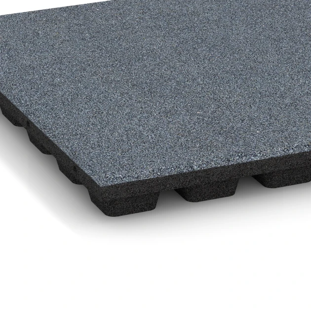 Detailaufnahme der Randausprägung von WARCO-Produkt 6294, Baldosas amortiguadoras, Format 50 x 50 x 4,8 cm, Farbe Gris grafito.