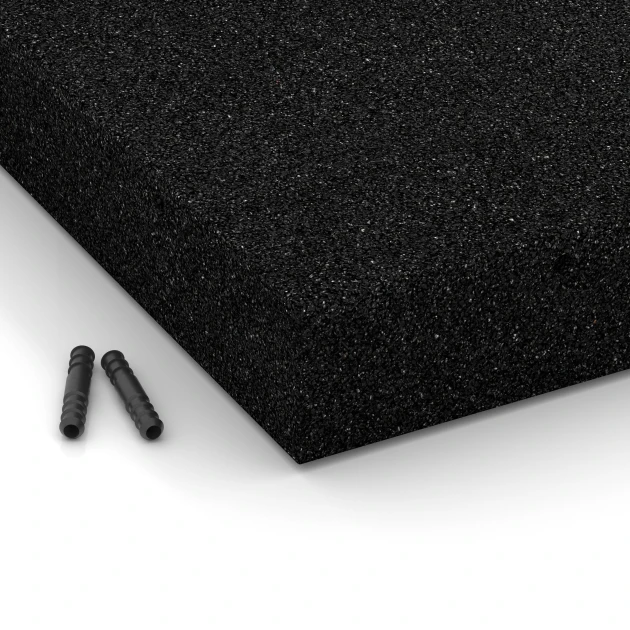 Detailaufnahme der Randausprägung von WARCO-Produkt 6271, Baldosa amortiguadora – 230 cm, Format 50 x 50 x 8 cm, Farbe Antracita.