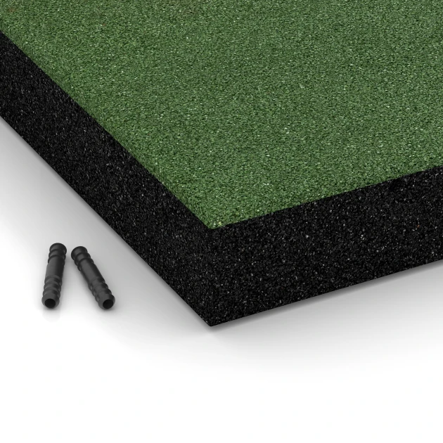 Detailaufnahme der Randausprägung von WARCO-Produkt 6207, Baldosas amortiguadoras, Format 50 x 50 x 8 cm, Farbe Verde hierba.