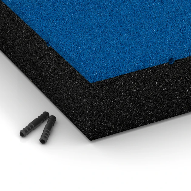 Detailaufnahme der Randausprägung von WARCO-Produkt 6229, Baldosas amortiguadoras, Format 50 x 50 x 11 cm, Farbe Azul cielo.