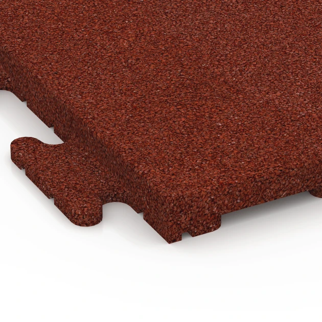 Detailaufnahme der Randausprägung von WARCO-Produkt 6976, Baldosa de suelo fitness Classic, Format 50 x 50 x 3 cm | 0,25 m², Farbe Rojo ladrillo.