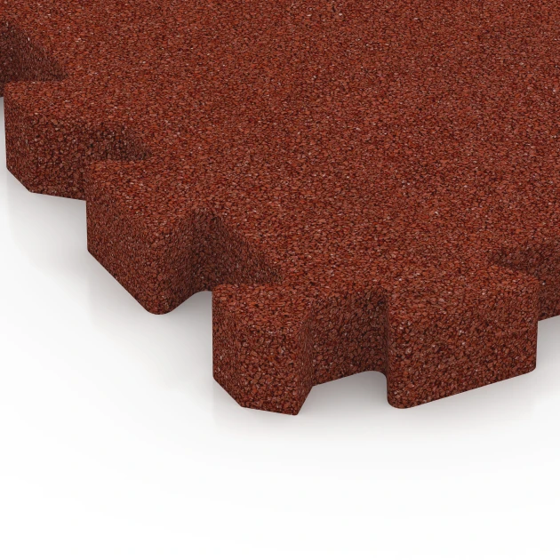 Detailaufnahme der Randausprägung von WARCO-Produkt 6306, Loseta anticaída tipo puzzle, Format 50 x 50 x 5 cm | 0,25 m², Farbe Rojo ladrillo.