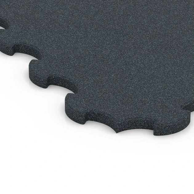 Detailaufnahme der Randausprägung von WARCO-Produkt 6323, Protector de suelo para gimnasio, Format 102,5 x 102,5 x 2,5 cm | 1,05 m², Farbe Antracita.