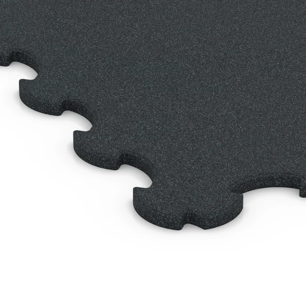 Detailaufnahme der Randausprägung von WARCO-Produkt 6377, Esterilla Protectora Fitness, Format 102,5 x 102,5 x 2 cm | 1,05 m², Farbe Antracita.