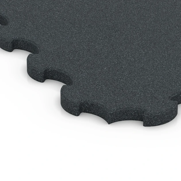 Detailaufnahme der Randausprägung von WARCO-Produkt 6322, Esterilla Protectora Fitness, Format 102,5 x 102,5 x 3 cm | 1,05 m², Farbe Antracita.