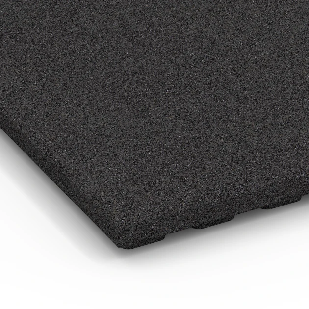 Detailaufnahme der Randausprägung von WARCO-Produkt 6387, Loseta de caucho para cuadras Premium, Format 100 x 100 x 4,5 cm | 1,00 m², Farbe Antracita.