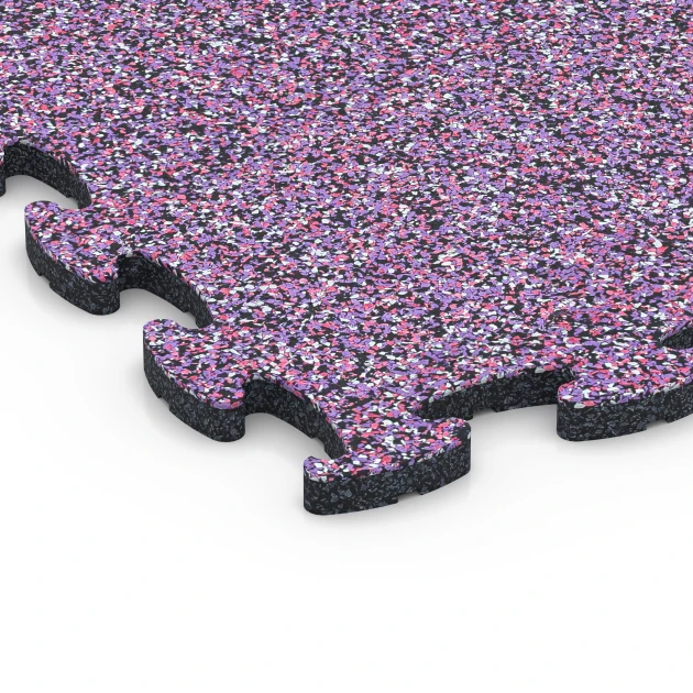 Detailaufnahme der Randausprägung von WARCO-Produkt 6756, Loseta zona de juegos, Format 44,6 x 44,6 x 1,8 cm, Farbe Lavanda.