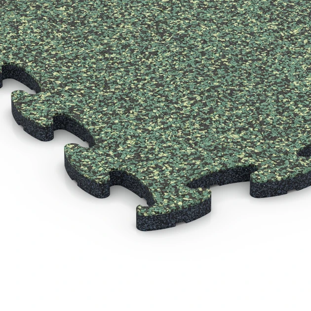 Detailaufnahme der Randausprägung von WARCO-Produkt 6798, Pavimento agility canino, Format 44,6 x 44,6 x 1,8 cm, Farbe Césped inglés.