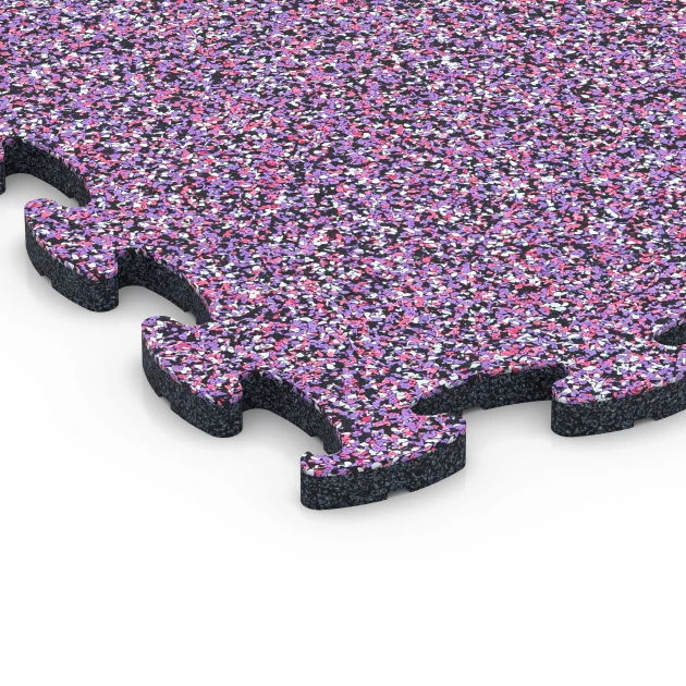 Detailaufnahme der Randausprägung von WARCO-Produkt 6801, Pavimento agility canino, Format 44,6 x 44,6 x 1,8 cm, Farbe Lavanda.