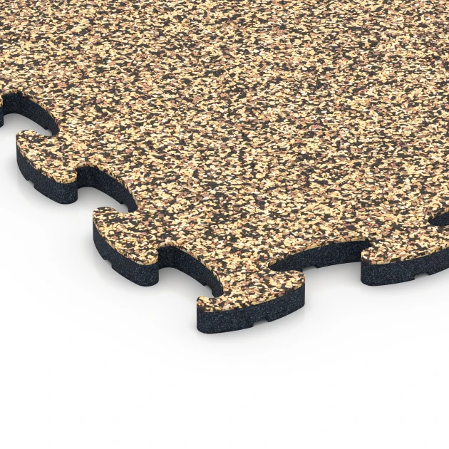 Detailaufnahme der Randausprägung von WARCO-Produkt 6903, Pavimento agility canino indoor, Format 44,6 x 44,6 x 1,8 cm, Farbe Rattan.
