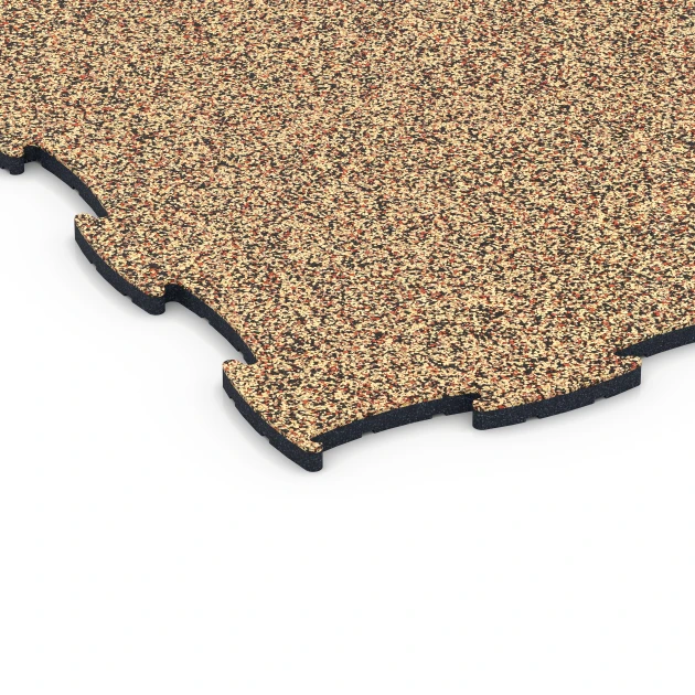 Detailaufnahme der Randausprägung von WARCO-Produkt 6925, Baldosa ferial encajable, Format 97,1 x 97,1 × 1,8 cm, Farbe Terracota.