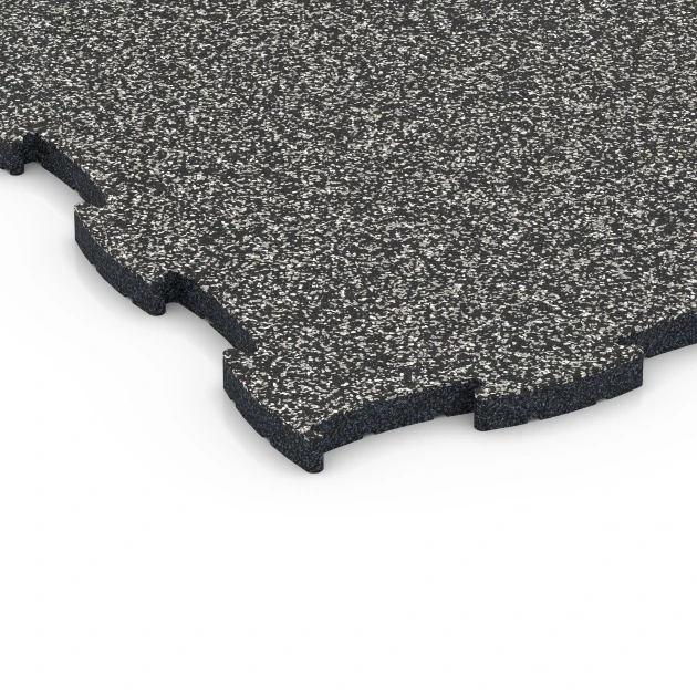 Detailaufnahme der Randausprägung von WARCO-Produkt 6850, Fitness Active suelo, Format 97,1 x 97,1 x 2,8 cm, Farbe Granito gris oscuro.