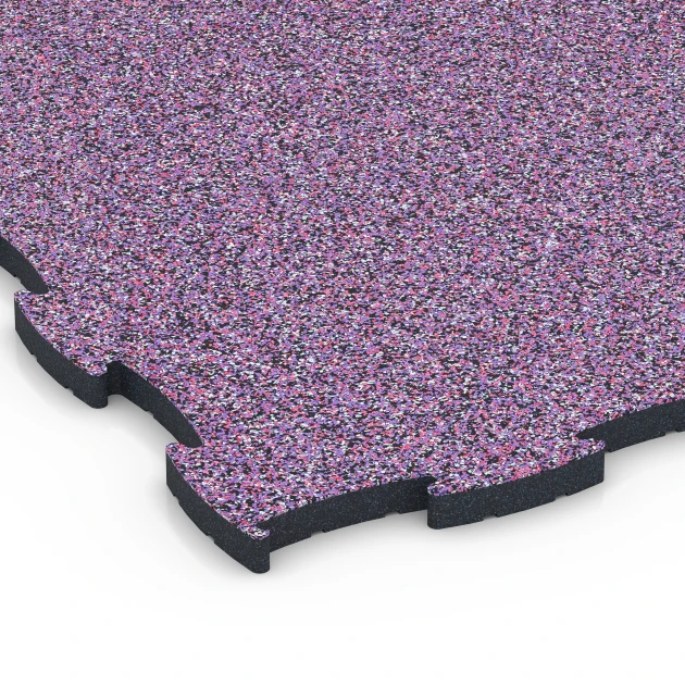 Detailaufnahme der Randausprägung von WARCO-Produkt 6891, Suelo Fitness Max, Format 97,1 x 97,1 x 2,8 cm, Farbe Lavanda.