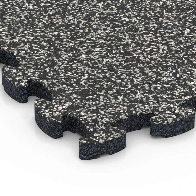 Detailaufnahme der Randausprägung von WARCO-Produkt 6814, Loseta efecto piedra encajable, Format 28,9 x 28,9 x 1,8 cm, Farbe Granito gris oscuro.