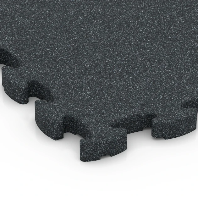 Detailaufnahme der Randausprägung von WARCO-Produkt 6964, Fitness Premium suelo técnico, Format 28,9 x 28,9 x 1,8 cm, Farbe Antracita.