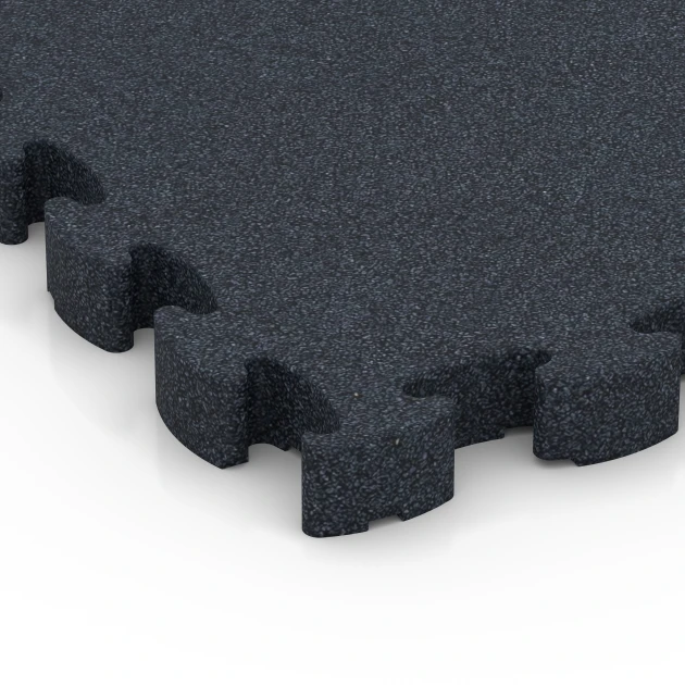 Detailaufnahme der Randausprägung von WARCO-Produkt 6965, Fitness Premium suelo técnico, Format 28,9 x 28,9 x 2,8 cm, Farbe Antracita.