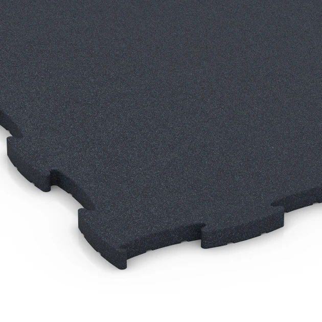 Detailaufnahme der Randausprägung von WARCO-Produkt 6969, Fitness Premium suelo técnico, Format 99 x 99 x 2,8 cm, Farbe Antracita.