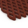 Detailaufnahme der Randausprägung von WARCO-Produkt 7010, Rejilla amortiguadora césped, Format 100 x 100 x 4 cm, Farbe Rojo ladrillo.
