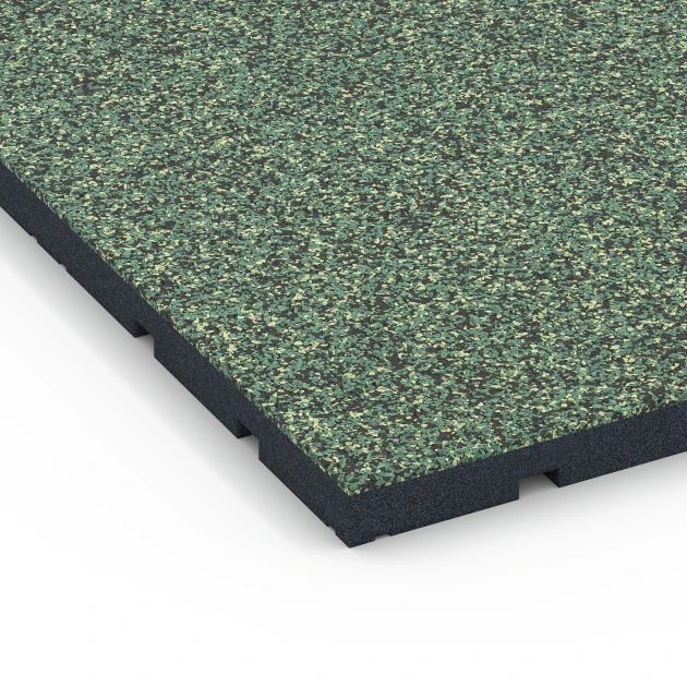 Detailaufnahme der Randausprägung von WARCO-Produkt 7134, Suelo de gimnasio para exterior, Format 60 x 60 x 3 cm | 0,36 m², Farbe Césped inglés.