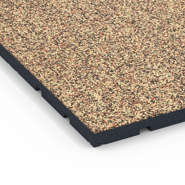Detailaufnahme der Randausprägung von WARCO-Produkt 7135, Suelo de gimnasio para exterior, Format 60 x 60 x 3 cm | 0,36 m², Farbe Terracota.