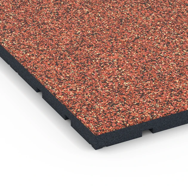 Detailaufnahme der Randausprägung von WARCO-Produkt 7136, Suelo de gimnasio para exterior, Format 60 x 60 x 3 cm | 0,36 m², Farbe Etna.