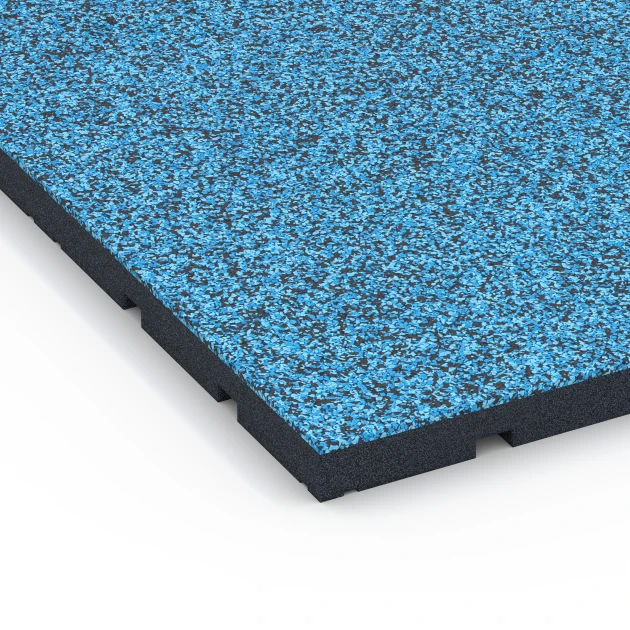 Detailaufnahme der Randausprägung von WARCO-Produkt 7139, Suelo de gimnasio para exterior, Format 60 x 60 x 3 cm | 0,36 m², Farbe Atlántico.