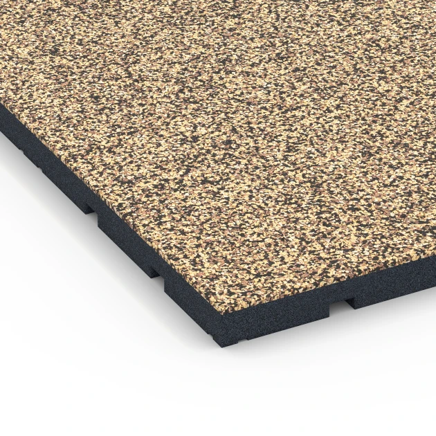 Detailaufnahme der Randausprägung von WARCO-Produkt 7140, Suelo de gimnasio para exterior, Format 60 x 60 x 3 cm | 0,36 m², Farbe Ratán.