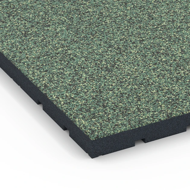 Detailaufnahme der Randausprägung von WARCO-Produkt 7143, Suelo de gimnasio para exterior, Format 60 x 60 x 4 cm | 0,36 m², Farbe Césped inglés.
