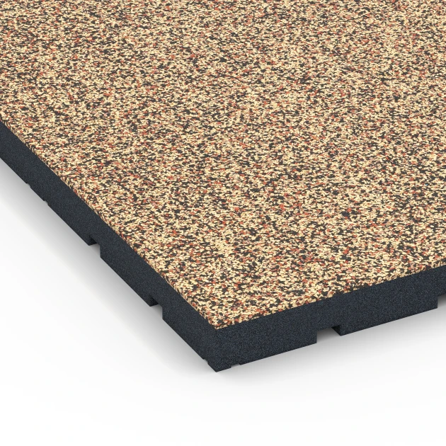 Detailaufnahme der Randausprägung von WARCO-Produkt 7144, Suelo de gimnasio para exterior, Format 60 x 60 x 4 cm | 0,36 m², Farbe Terracota.