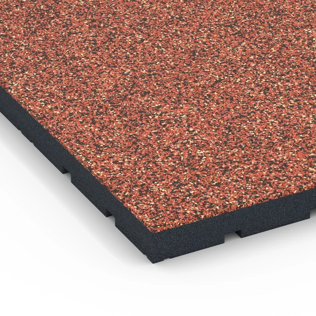 Detailaufnahme der Randausprägung von WARCO-Produkt 7145, Suelo de gimnasio para exterior, Format 60 x 60 x 4 cm | 0,36 m², Farbe Etna.